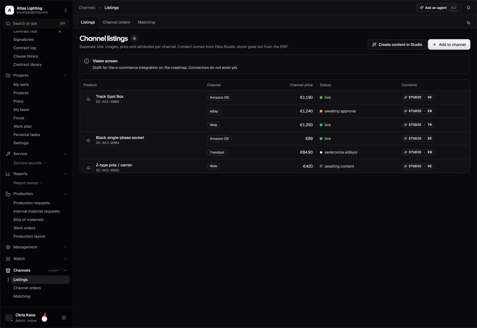 Channels and integrations