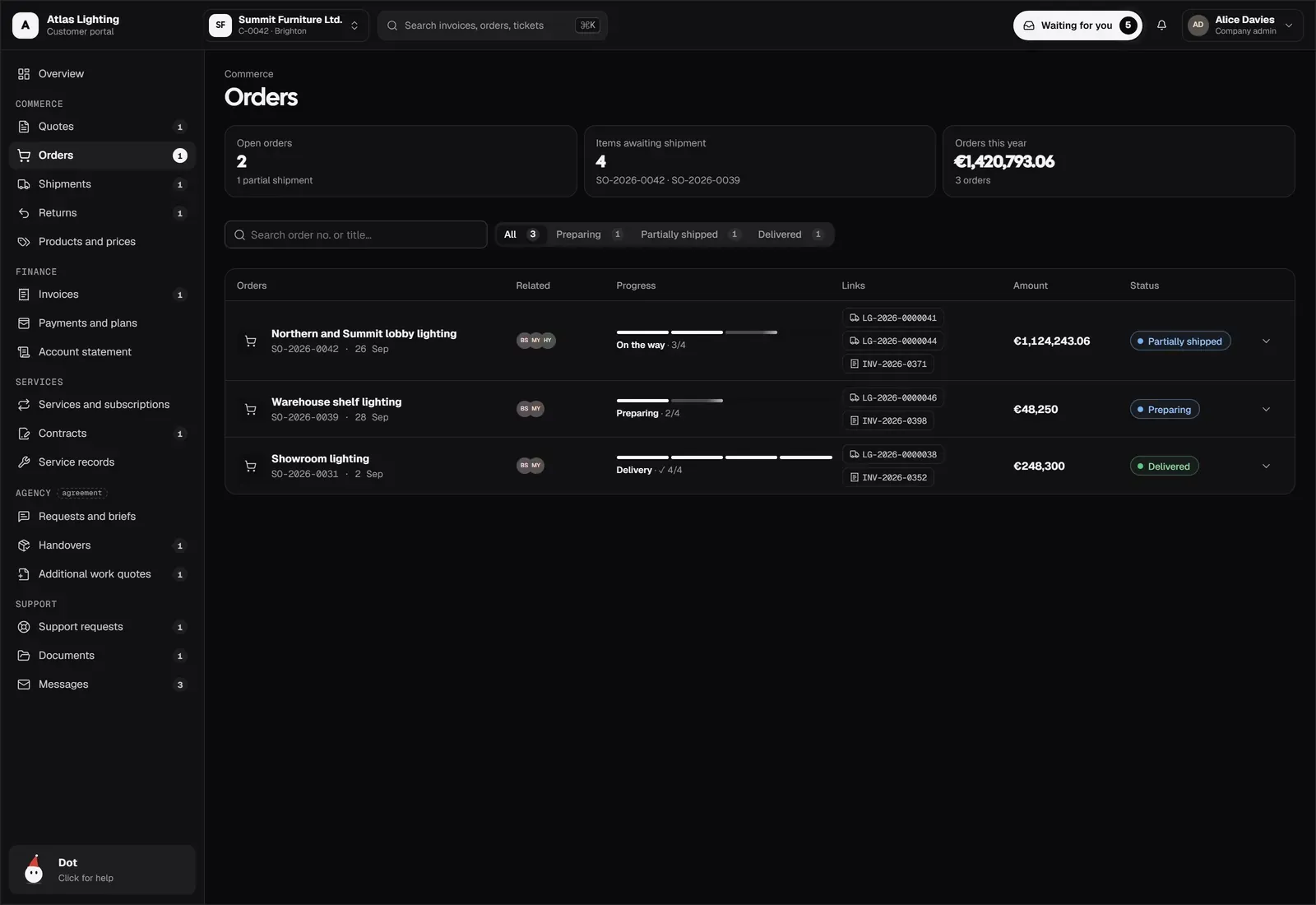 Customer and dealer portals